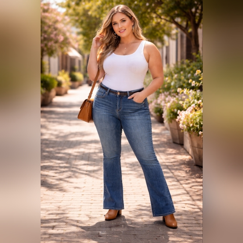 Silver Jeans Avery Slim Boot Plus Size Denim Jeans Stretch Cotton Blend Mid Rise